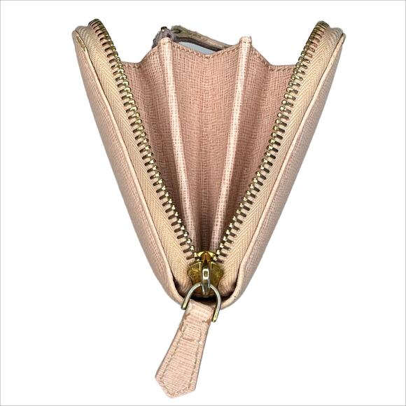 Fendi Zip Around Leather Wallet in Dusty Rose Beige and Gold Tone - Picture 6 of 14